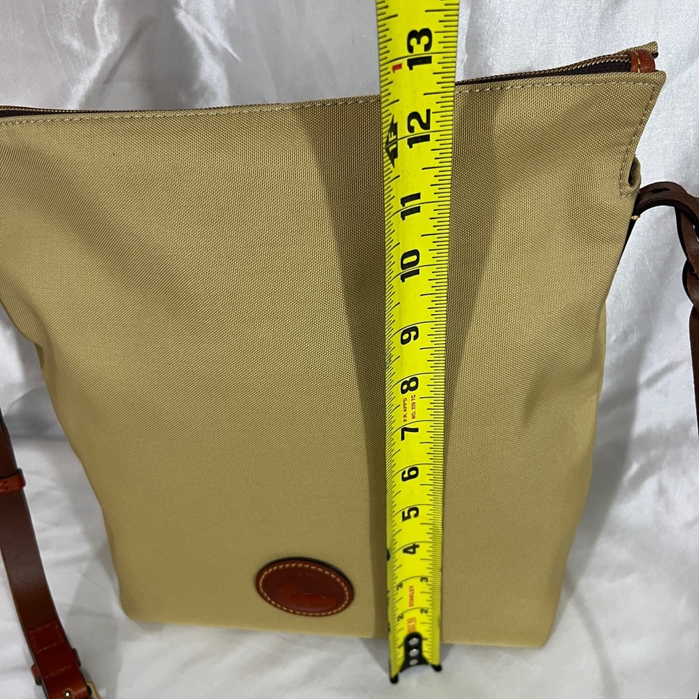 Dooney & Bourke Tan Crossbody Bag with Brown Trim HOBO BAG - Picture 5 of 12